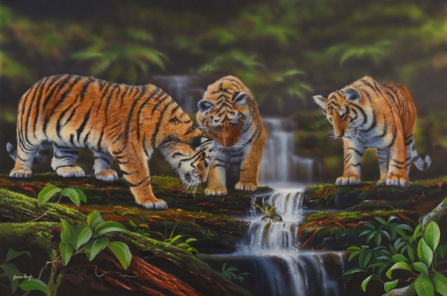 Bengal Tigers Painting James Hough